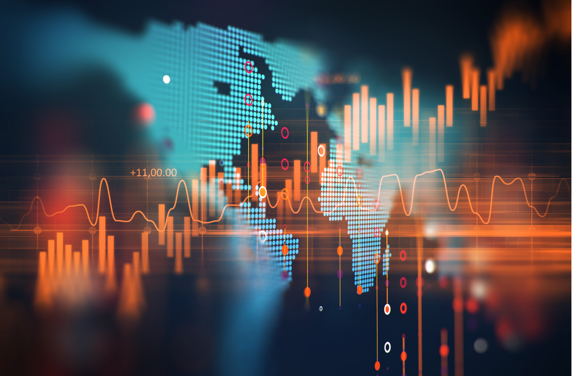 abstract image of map and data graphs